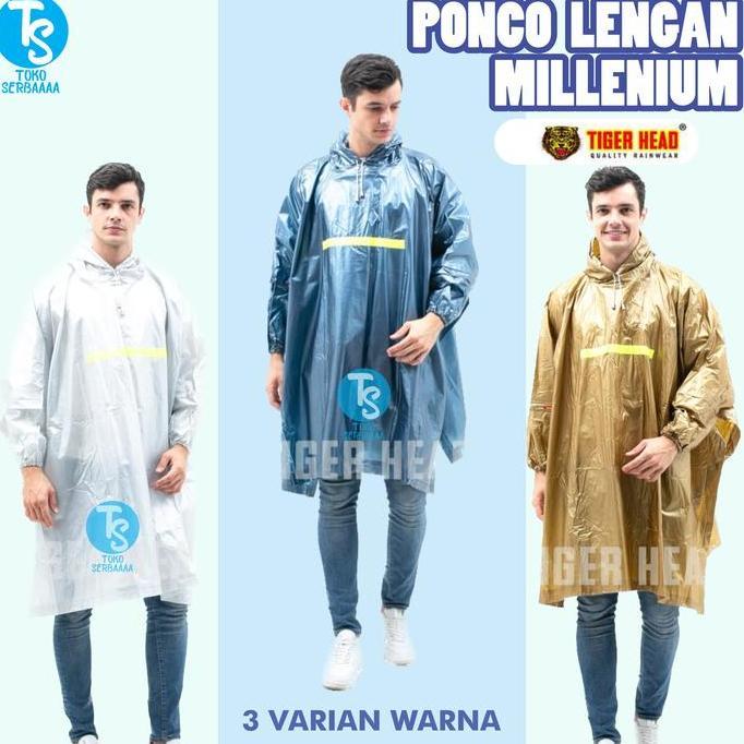 Jas Hujan Mantel Raincoat Ponco Lengan Millenium Unisex Tiger Head