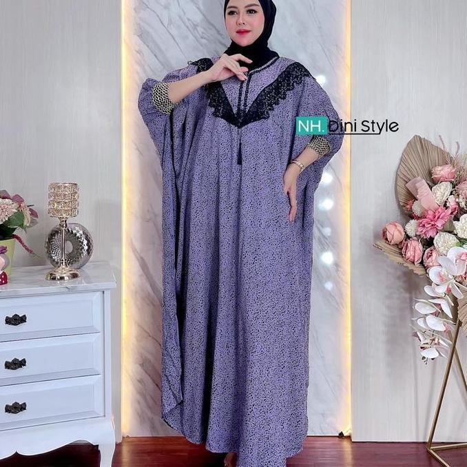 Regreg- Kaftan Safiya Rayon Tebal Renda Sultan Wanita Muslim Dewasa Zipper Adem Nyaman Gamis Lebaran
