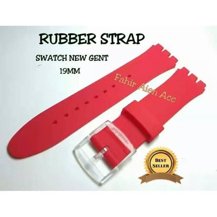 Tali Jam Tangan Swatch New Gent 19Mm Rubber Strap Merah Terbaru