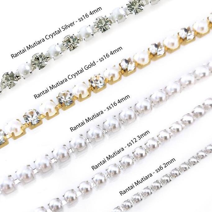 Lansungkirim- Crystal Austria Rantai Mutiara Payet 2Mm 3Mm 4Mm