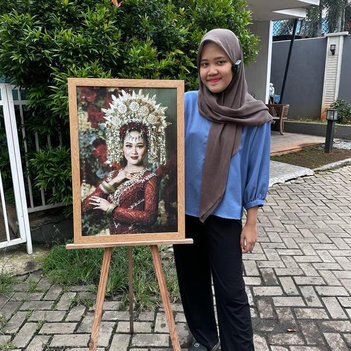 Ready Frame Laminasi Canvas motif kayu 40x60 / 16R /50x70 /20r/ bingkai foto / cetak foto murah / ca