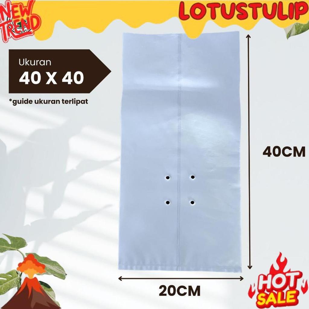 Polybag Putih 40 x 40 Isi 50 Lembar - Polybag Putih / Putih-Hitam Termurah