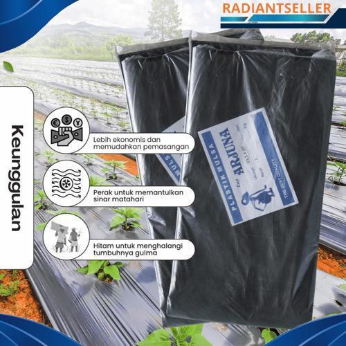 Plastik Mulsa Kemasan Hitam Perak Lebar 80 / 100 / 120 / 160 / 200 Kemasan 1 kg Harga Grosir