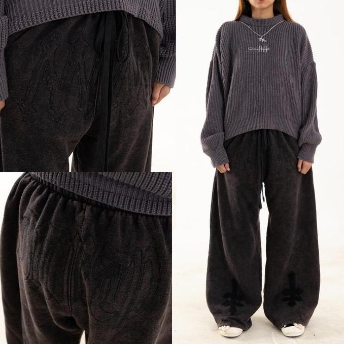 DENIMITUP H Zzag Sweat Pants - Cosmic black - Celana