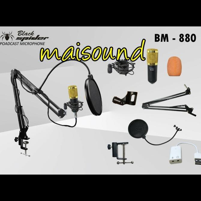 PAKET KOMPLIT MIC CONDENSOR BLAC SPIDER BM 880 ORIGINAL BM880 REKAMAN
