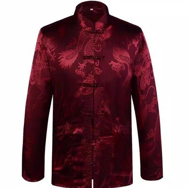 Cheongsam Atasan Pria Lengan Panjang