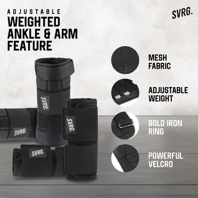 Gyni- Svarga Adjustable Weighted Vest - Wrist & Ankle Weight - Rompi Beban