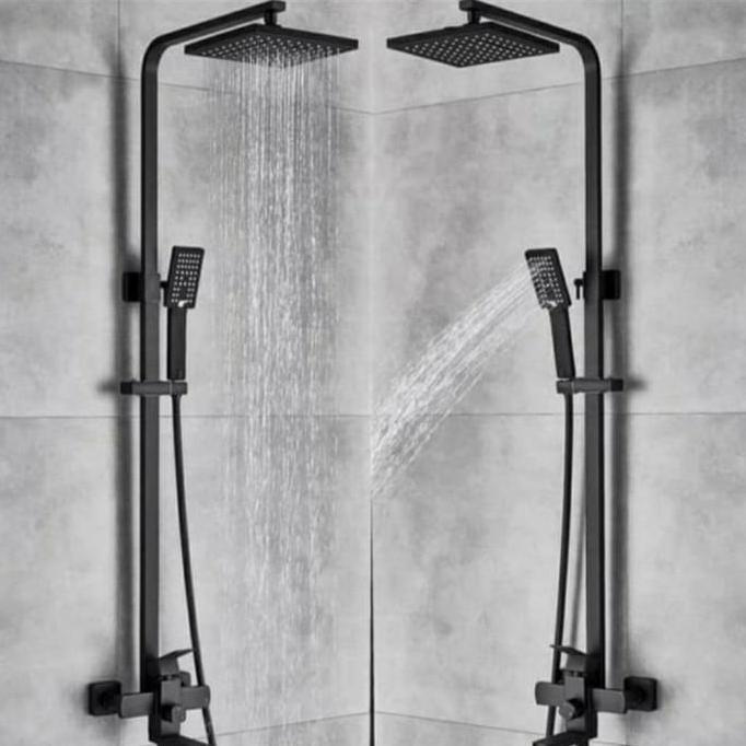 SHOWER TIANG SET MODEL TOTO WASSER BLACK/SHOWER COLUMN 3 WAY HITAM