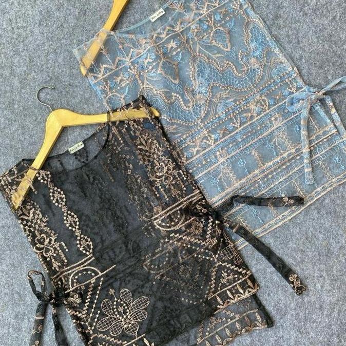 Cntikk- Vest Brokat Premium Tali Samping Rompi Brokat Kondangan Outer Wanita Panjang Outer Lebaran