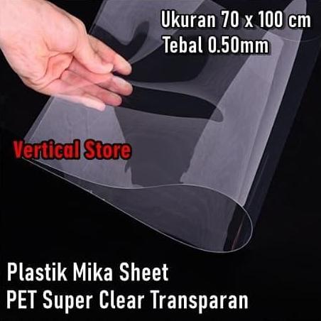 Blocke- Plastik Pet Mika Kaku Lembaran Bening Kaca 70 X 100 Cm Tebal 0.50Mm