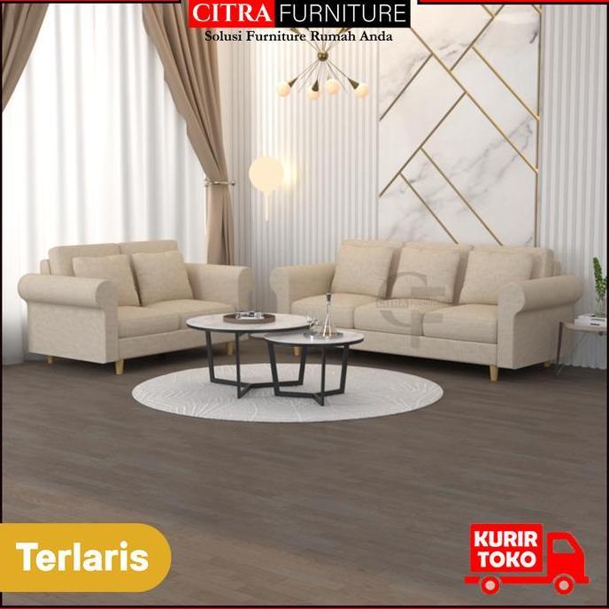 Sofa Retro Minimalis set 3+2 Seater PANAMA Series | Sofa Scandinavian 3+2 Dudukan