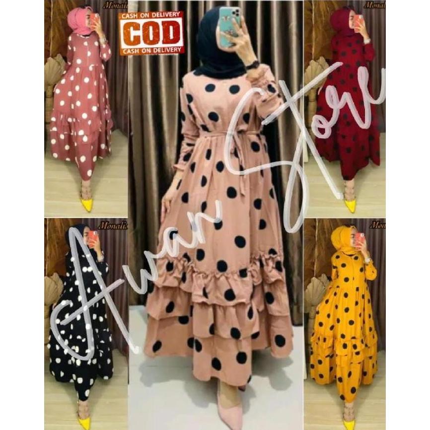Big Size XXL - Gamis Mayung Polkadot / Gamis Kekinian Terlaris 2021