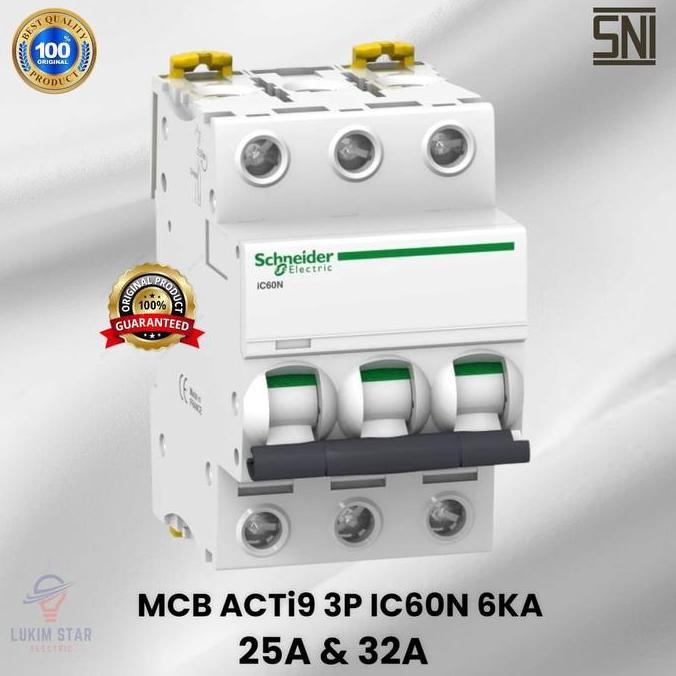 MCB IC60N SCHNEIDER 3P 25A 32A 3PHASE MCB SCHNEIDER 3P iC60N 25A 32A