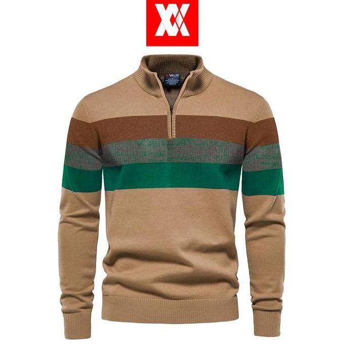 FREE ONGKIR VALIR SANTIAGO SWEATER RAJUT PRIA TEBAL CASUAL ORIGINAL BRANDED PANJANG KNITWEAR KERAH T