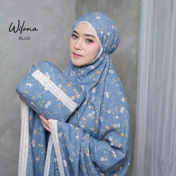 MUKENA DEWASA 2 IN 1 KATUN MIKRO MOTIF BUNGA ADEM LEMBUT / MUKENA TRAVEL