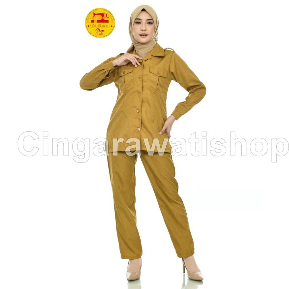 Murah Seragam Khaki Pns Wanita Baju Dinas Pemda Wanita Seragam Pns Wanita Setelan Pns Wanita Saku At
