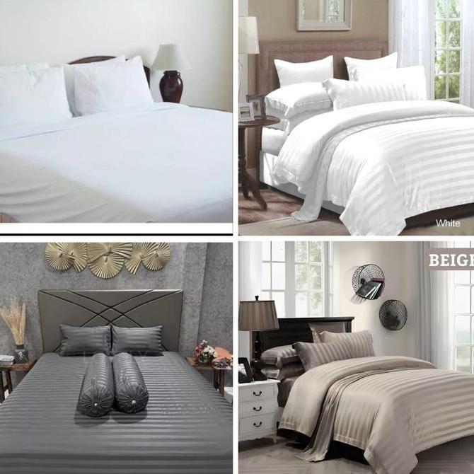 sprei set sprei polos putih sprei salur size 90x200 100x200 120x200