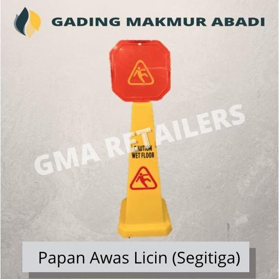 Caution Wet Floor Sign (Papan Peringatan Lantai Licin)