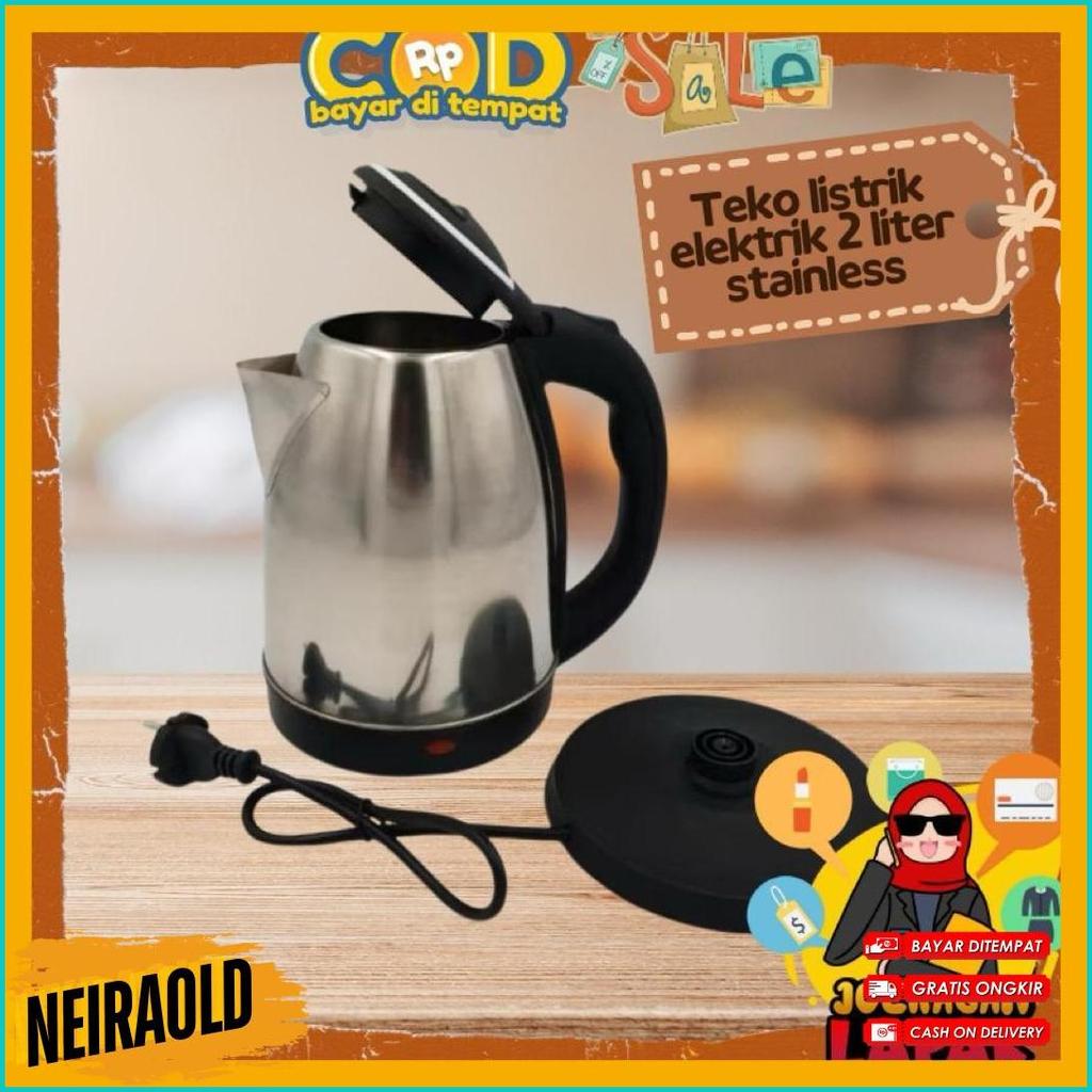 [Joeragan Lapak] Teko Listrik Elektrik Stainless Steel 2 Liter 2,3 L Subron Mayama Myvo Termos Air P
