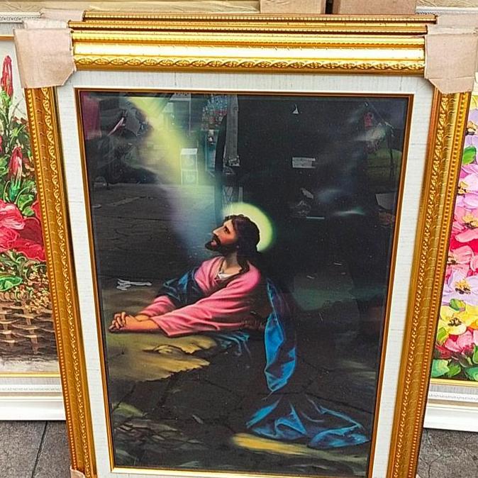 Ready bingkai perjamuan 3D UK 50x70cm+kaca+mdf