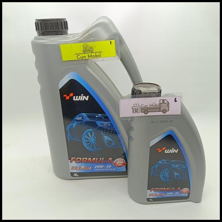 TERBARU OLI MESIN WIN FORMULA SUPER 20-50 API SG/CD 1 LITER UNTUK MOBIL BENSIN 