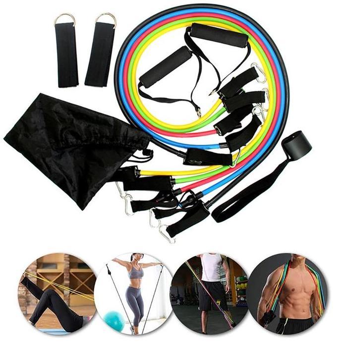 Zamberlan Alat Olahraga Tarik Karet Adjustable Resistance Bands Latihan Tarikan Olahraga