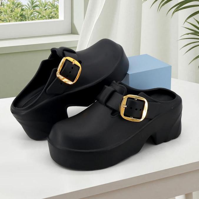 DISKON WAN DAI HAO SANDAL TEBAL TINGGI WANITA SENDAL CEWEK KARET SANDAL KARET HAK TINGGI WANITA SAND