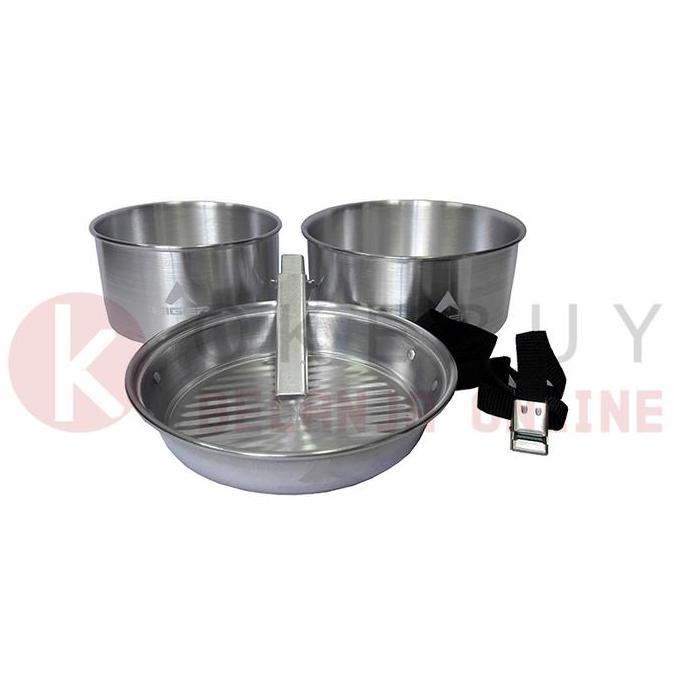Set Alat Masak Camping Hiking Eiger 910003519 Silver Crew Cook Set 2 Perlengkapan Hiking Cooking