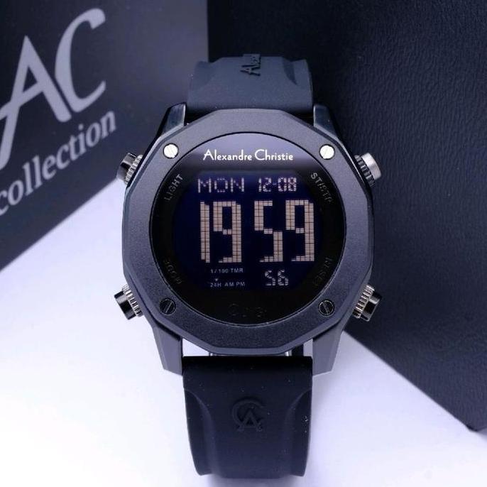 JAM TANGAN PRIA ALEXANDRE CHRISTIE AC 9377 AC9377 BLACK RUBBER ORINA