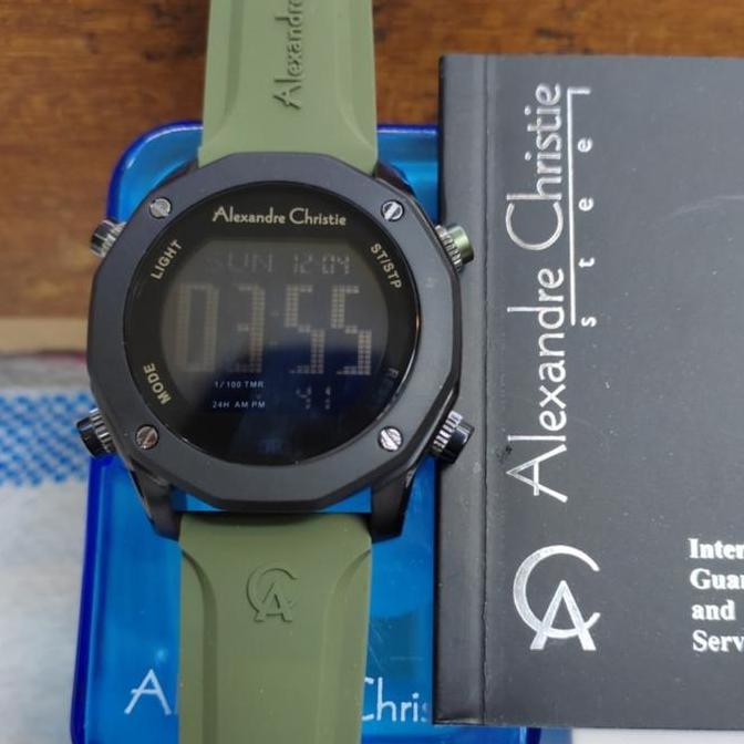 JAM TANGAN PRIA ALEXANDRE CHRISTIE AC 9377 AC9377 BLACK GREEN ORINAL