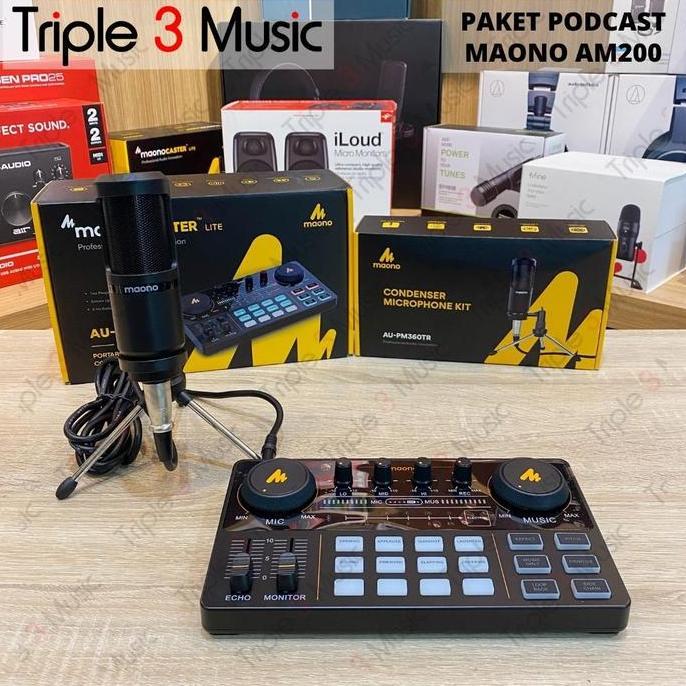 Maono AU AM200 Maonocaster paket Podcast karaoke recording Lengkap