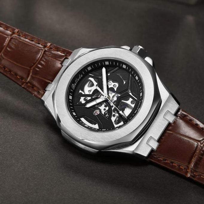 DISKON JAM TANGAN BELLEDA jam tangan Pria Belleda Automatic 96 Tali Kulit Anti Air