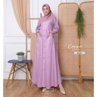 Murah Kupnad Gamis Katun Toyobo Salur - Karina Dress Purple