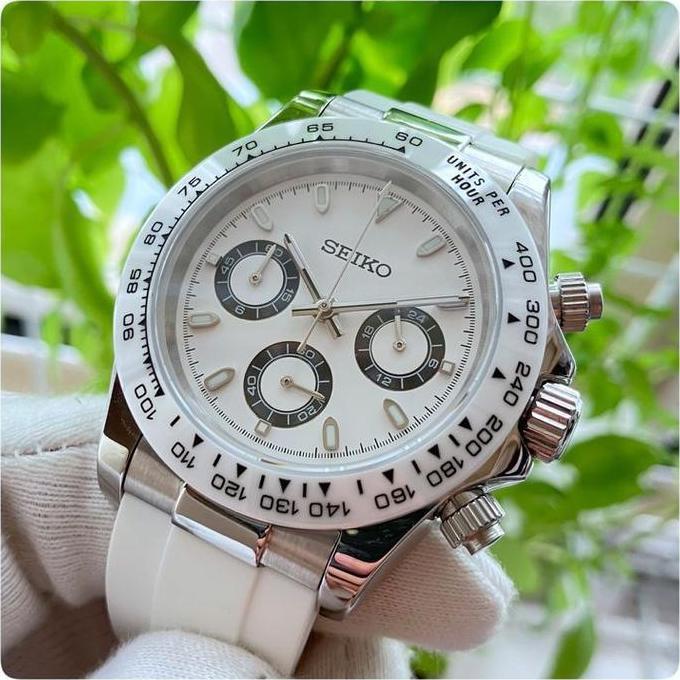 Seiko Daytona White On White Ceramic VK63 Chronograph Exclusive