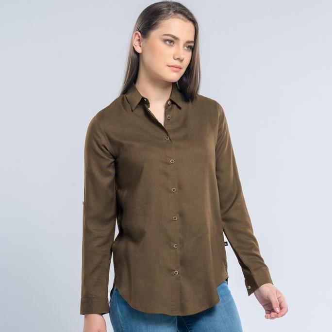 C2 Eostre Brown Kemeja Casual Wanita