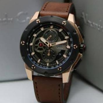 Alexandre Christie AC 6549 MC LBRBA Chronograph Men Black Dial Brown