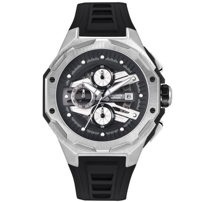 Jam Tangan Pria Balmer 8818MCT Silikon Strap Kaca Sapphire