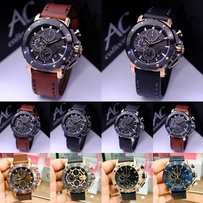 JAM TANGAN PRIA ALEXANDRE CHRISTIE AC 9205 AC9205 BLACK ROSEGOLD BROWN ORINAL