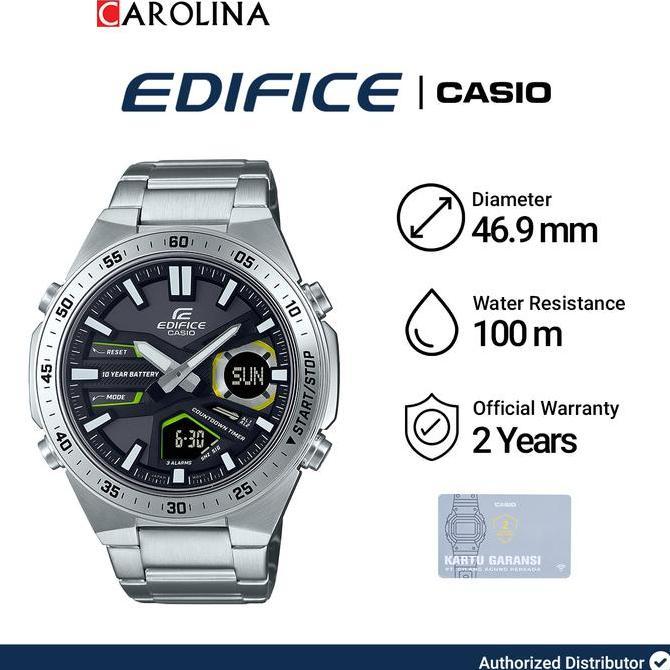 Jam Tangan Pria Casio Edifice EFV-C110D-1A3 Chronograph Black Dial