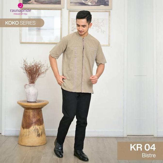 Rauna Pride - Baju Koko Lebaran 2025 Regular Dan Big Size Dewasa Lengan Pendek Pakaian Muslim Pria