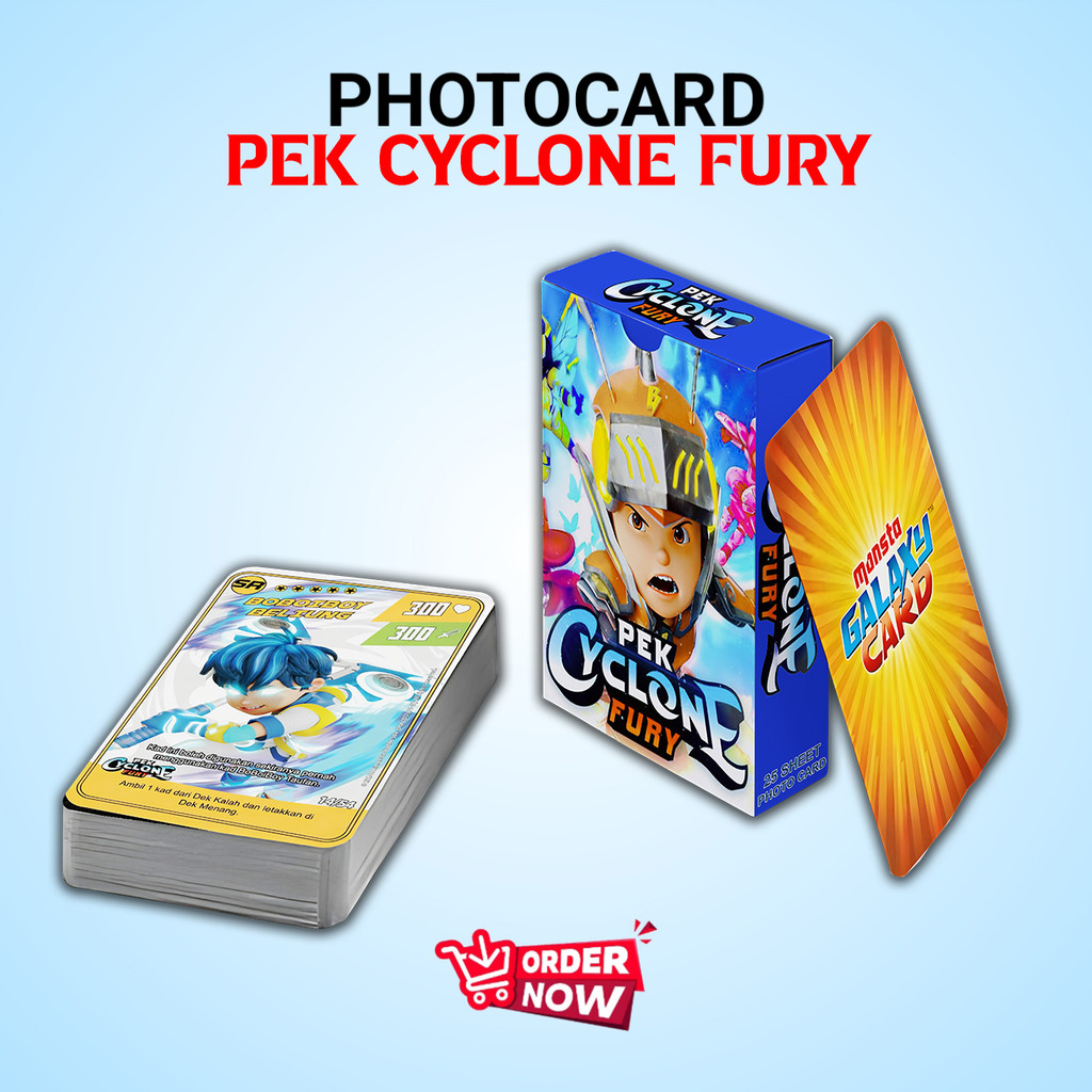 BOBOIBOY GALAXY CARD PEK CYCLONE FURY UNOFFICIAL 310 GSM PREMIUM