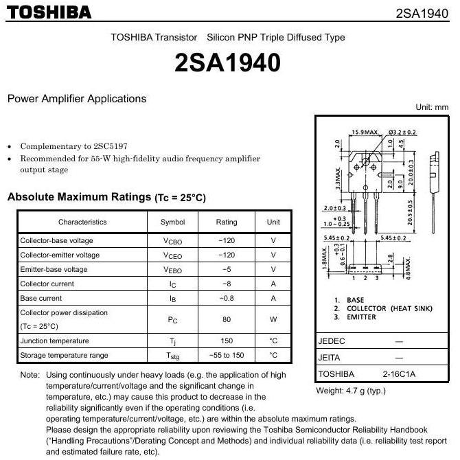 TR FINAL A1941 C5198 TR TRANSISTOR JAPAN JEPANG ASLI ORIGINAL ORI TR A 1941 C 5198 2SA1941 2C5198