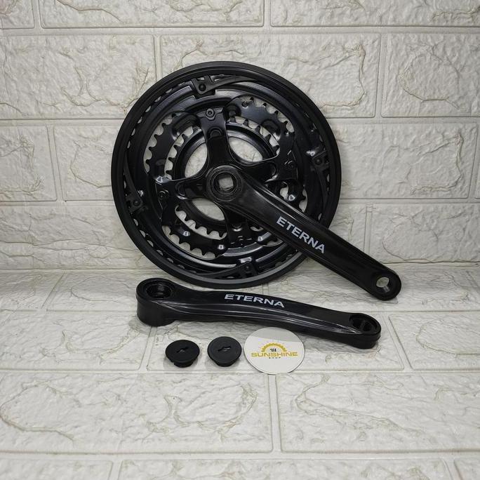 Crank Sepeda Mtb 3 Speed Eterna 48-38-28T X 170Mm Gear Depan As Bb Kotak