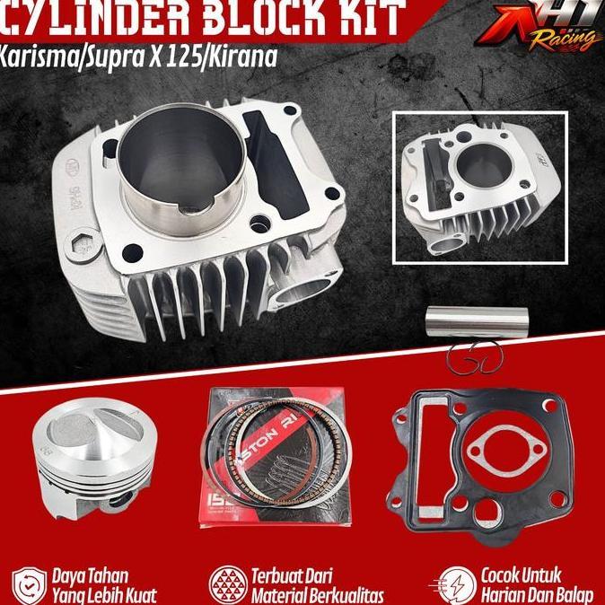BORING BLOK SEHER BORE UP AH1 RACING KHARISMA SUPRA X 125 KIRANA KARISMA 56 57 59 MM - CYLINDER BLOC
