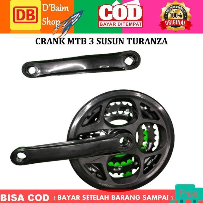 Pedal Crank Sepeda Mtb/Gear Depan Sepeda Mtb 3 Susun 48T-38T-28T Turanza/Goesan