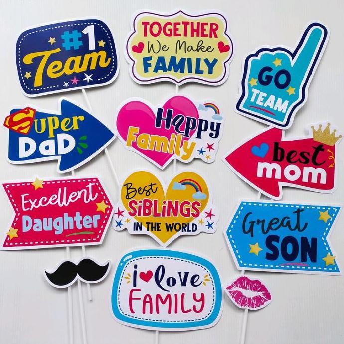 FOTO PROPS TEMA KELUARGA / FAMILY FUN PROPS PHOTOBOOTH murah