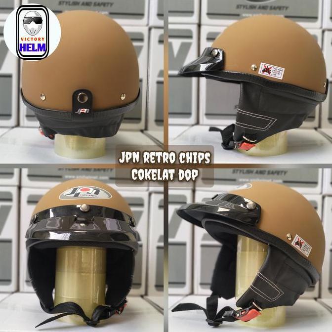 * HELM CHIP MEREK JPN WARNA COKELAT DOP ''