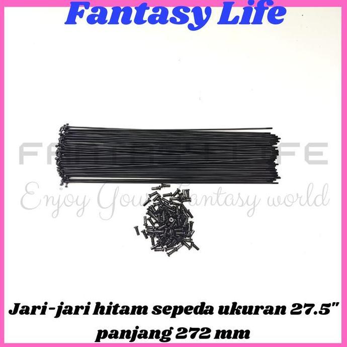 Murah Fantasy Jari jari sepeda 27.5 warna HITAM spoke harga untuk @36 PCS panjang 272 mm sepeda MTB 