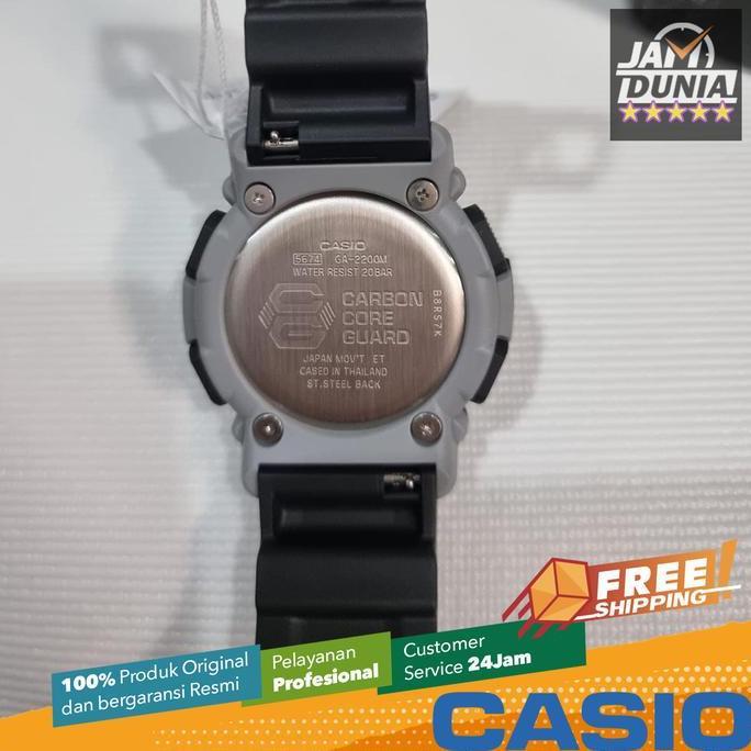 JAM TANGAN PRIA CASIO G-SHOCK ORINAL CARBON CORE GUARD DITAL HITAM RESIN GA-2200M-1A CASIO G SHOCK G
