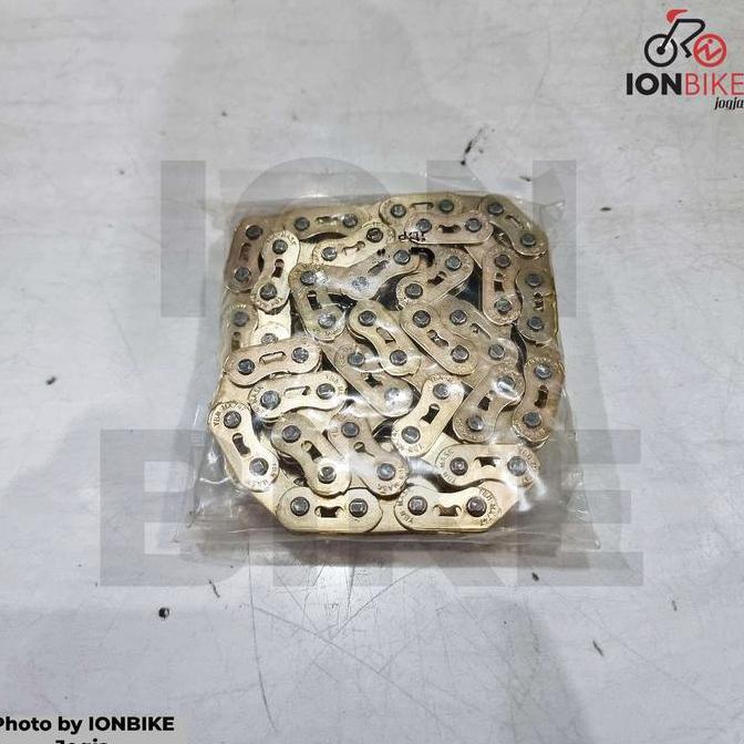 Rantai Ybn Mk747 1 Speed Full Link Silver Gold Yaban Mk-747 Sepeda Bmx Fixie Dj Chain Rante Halflink